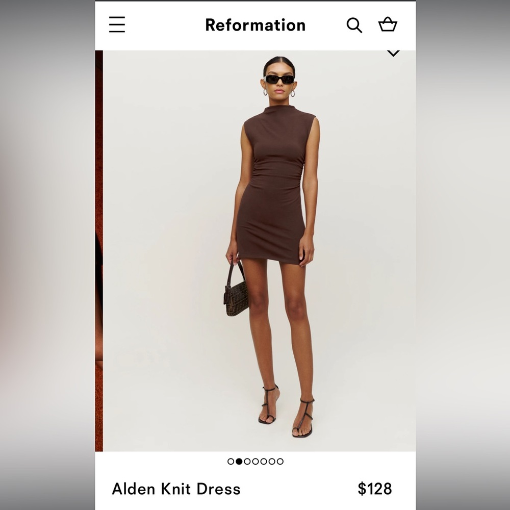 Brown Reformation mini dress